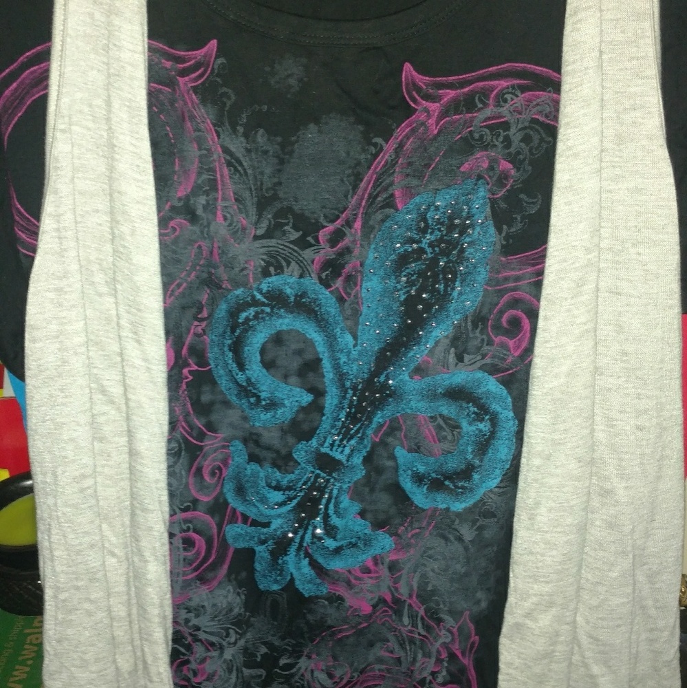 T-shirt with attached jacket